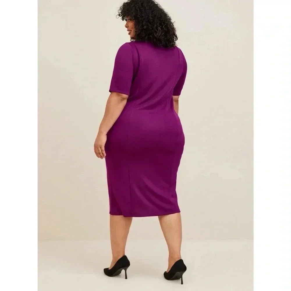 NWT Torrid Midi Studio Cupro Bodycon Dress - Picture 2 of 12
